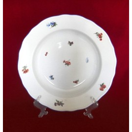 Leander Dinnerware Plates Bowls Bone China Czech Porcelain (Plate Deep 9.5", Hazenka blue line)