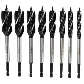 Yuentoen 8-Piece Wood Drill Bit Set, Expansion Drilling Auger Drill Bit Set, High Carbon Steel Friction Drill, Quick Cut, Woodworking Drill Bit Set Including 10-25 mm for Woodworking