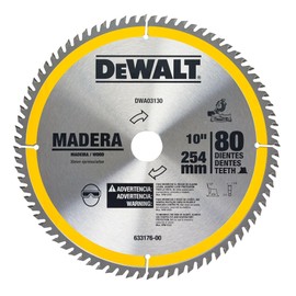 DEWALT Disco de Sierra Circular para Madera de 10 pulgadas y 80 dientes (DWA03130)