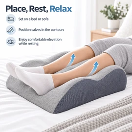 Contoured Memory Foam Leg Pillow – Dual Leg Support for Bed & Sofa Rest