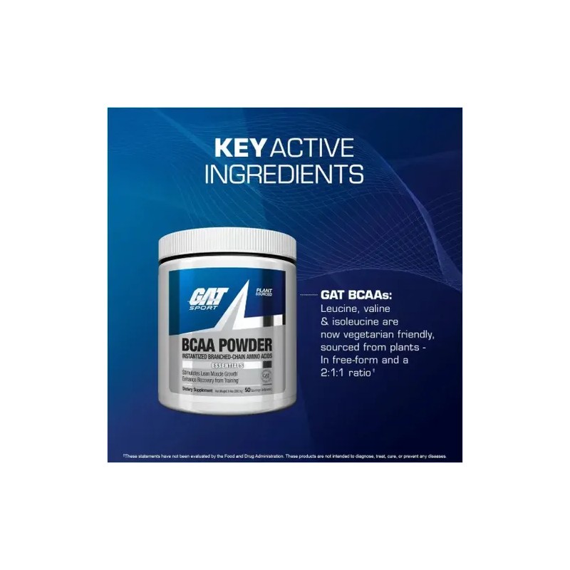 Aminoacidos Bcaa Powder Gat Sport 50 Servicios