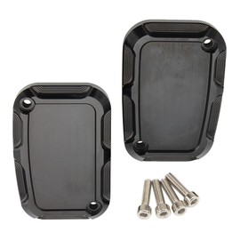 RAGBUSCLE Front Rear Brake Reservoir Master Cylinder Cover, Motorcycle Brake Master Clutch Cylinder Covers, 2008-2017 Compatible with Harley FLH FLHX FLHX Road King Black