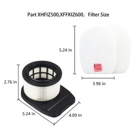 CPAI Replacement Filter for Shark IZ682H IZ662H Vertex Pro Lightweight Cordless Stick Vacuum,Part XHFIZ500,XFFKIZ600