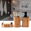 Bathroom Set 3 Piece Acacia Wood Bathroom Accessory Set with