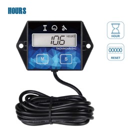 Runleader Digital Hour Meter Tachometer, Maintenance Reminder, Battery Replaceable, User Shutdown, Use for ZTR Lawn Mower Tractor Generator Marine Outboard ATV
