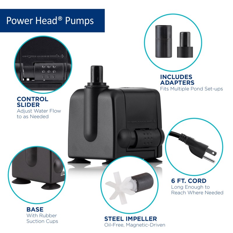 Alpine Corporation Outdoor Decor Power Head Pump 120 GPH for