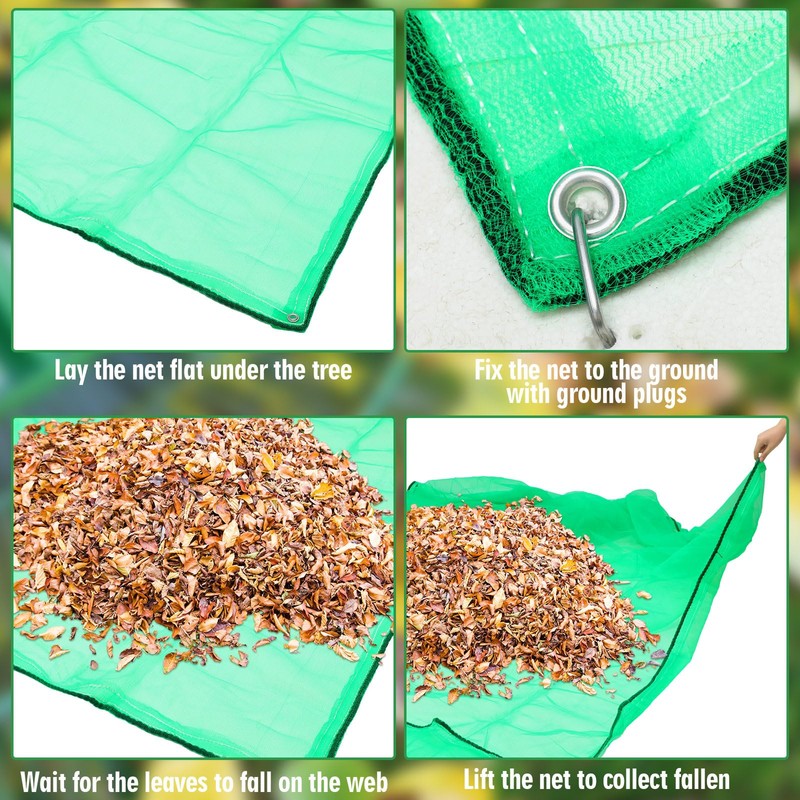 Yoojahow 20 x 28 ft Leaf Collection Net with Stakes