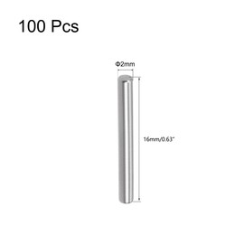TA-VIGOR 100Pcs 2mm x 16mm Dowel Pins, 304 Stainless Steel Shelf Support Cylindrical Pin Pegs Shelf Support Pegs Fasten Elements for Furniture, Cabinets, and Mechanical Applications