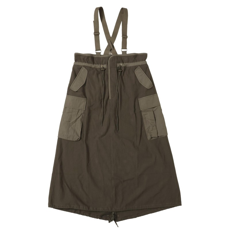 Cliff Mayer Women's Military Suspender Skirt, Khaki