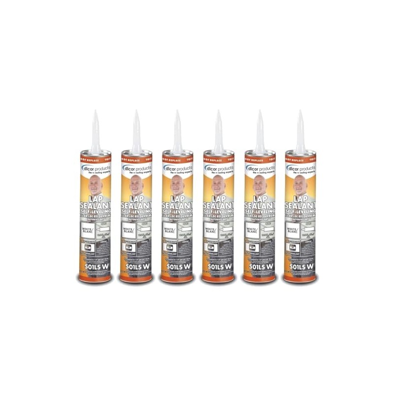 Dicor 501LSW-1, Lap Sealant Self-Leveling, White, 10.3 Ounce Tube (6)