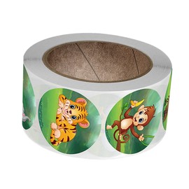 Hohopeti Roll of Cartoon Stickers Decorative Labels for Nursery Toys Boys and Girls Reward Decal Wall Decals