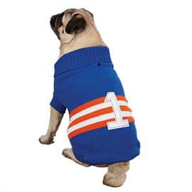 Zack & Zoey Acrylic Collegiate Dog Sweater, X-Small, 10-Inch, Blue