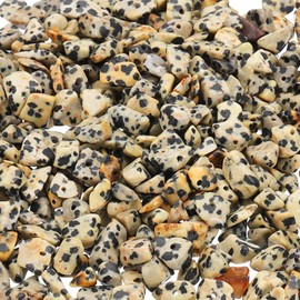 PATIKIL Chip Stone Natural Rock Beads Loose Gemstone Beads Drilled Strand for Jewelry Craft Making, 1set/400pcs, Black/White/Brown