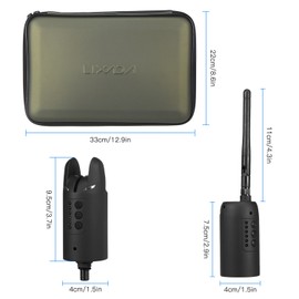 Lixada Wireless Digital Fishing Alarm Set Fishing Bite Sound Alert Kit Changeable Color LED Alarm Indicator with Portable Case