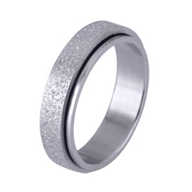 LUCKMAN Anillos Hombre Giratorios, Anillo Anti Ansiedad de Acero Inoxidable Color Plata – Joyería y Accesorios para Hombre, Regalos para Hombre Cumpleaños, Regalos para Papá, Modelo Elvis