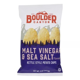 Boulder Canyon - Kettle Chips - Malt Vinegar and Sea Salt 5 oz (Pack of 12)