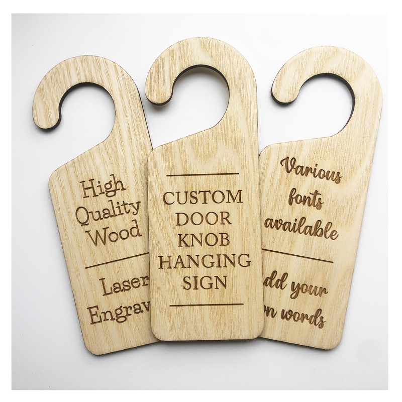 Please Do Not Disturb Hanging Door Knob Sign 3MM Plywood