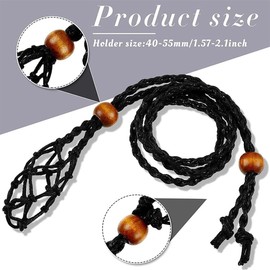 LEEQ 3 Pieces Necklace Cord Empty Stone Holder - Crystal Necklace Holder Pendant Quartz Raw Stone Necklace Cord Adjustable Rope (30-35 mm / 1.18-1.38 Inches)