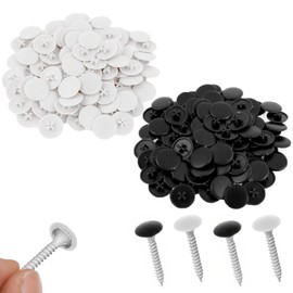 200 Stück Schraubenabdeckung,Kreuzschlitz Abdeckkappen,Dekorative Kappen für Kreuzschlitzschrauben,Kunststoff Deckel für Schrauben Kreuz,Screws of Cabinet(White+Black,12 mm)