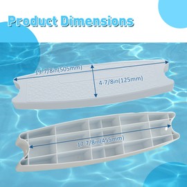 HECASA 18" Universal Pool Ladder Steps Replacement, Heavy-Duty Molded Plastic Swimming Pool Ladder Rung Step 3Pcs