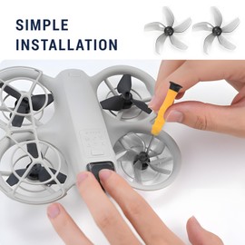 Landrain 1 Pair Low Noise Drone Propeller Replacement Compatible with Dji Neo Accessories (Grey)