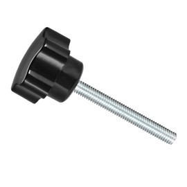 CoCud Star Clamping Knobs M5 x 60 mm Male Thread 23.5 mm Head Plastic Thumb Screw Handle Hand Knobs Thread Bolt Black - (Application: for Lathe Machines) Pack of 1