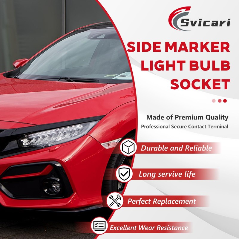 Svicari 2PCS Side Marker Light Bulb Socket Holder Compatible with