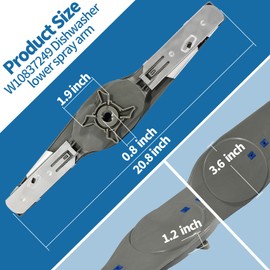 Upgraded W10837249 Dishwasher Lower Spray Arm Replacement for Whirlpool Dishwasher, Lower Wash Arm Fits WDT750SAHZ0 WDTA50SAHZ0 WDT970SAHZ0, Replaces W10629546 AP5988717 PS11727921 W10838302