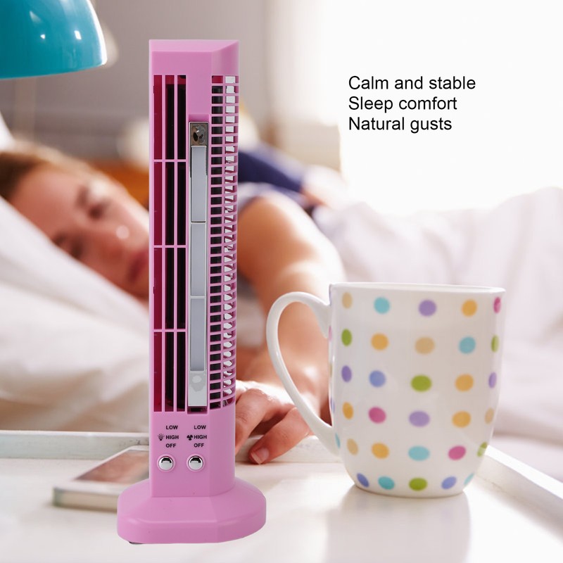 Mini Desktop Tower Fan Bladeless Portable Fan with Light for