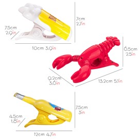 SHIDOW Beer Towel Clip, Lobster Beach Chair Clips for Towels, Windproof Beer Mug Bottle Clothespins, Plastic Towel Laundry Clips for Beach, Pool, Cruise Ship, Boat (8 Pack)