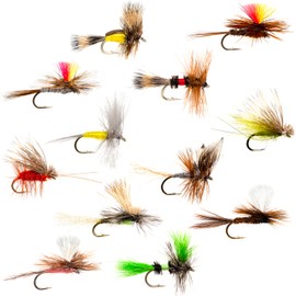 24 Trout Fly Fishing Flies Assortment Bass Fishing | Parachute Pheasant Tail, Adams, Yellow Humpy, Royal Wulff, Elk Caddis, Chartreuse Wulff, BWO Dry Flies, Mayfly, Caddis Flies
