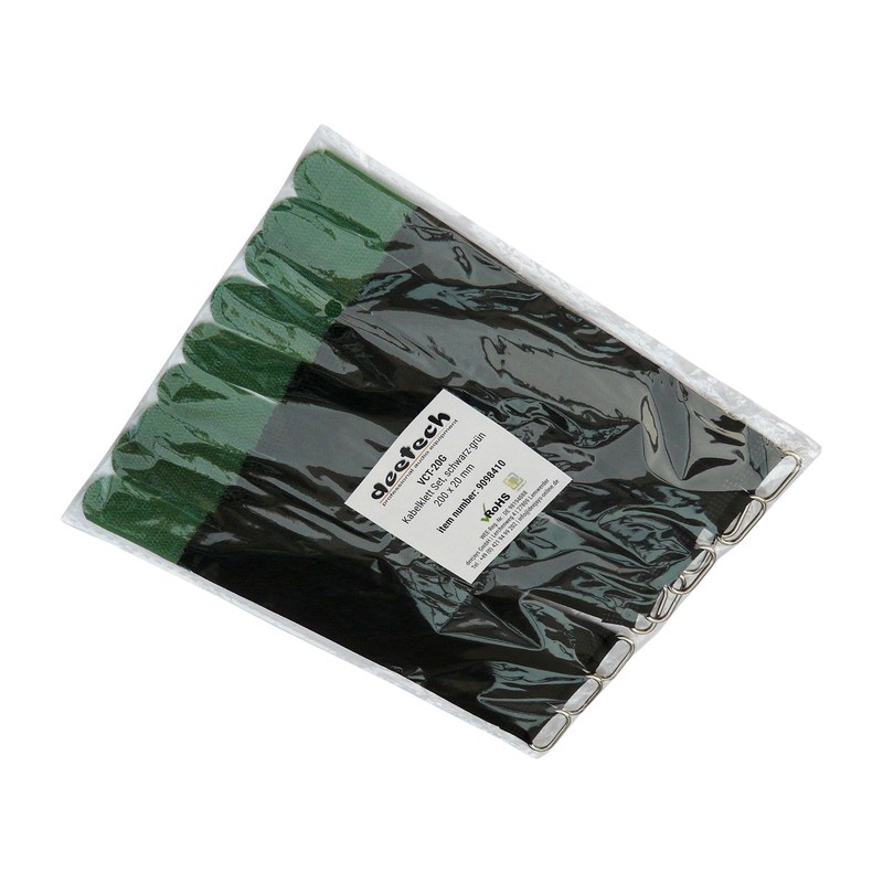 Set of 10 Velcro Cable Ties, 200 x 20 mm,