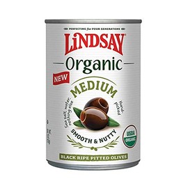 Lindsay Organic Medium Pitted Black Ripe Olives, 6 Ounce (Pack of 12)