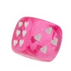 WeLoveDice - Dice Pink with White Hearts - Made in