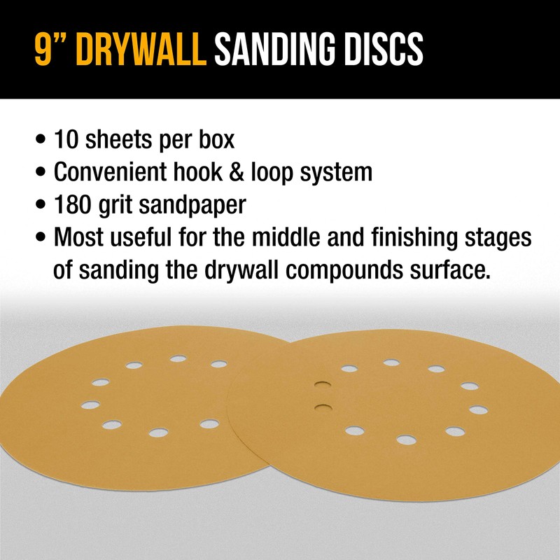 Dura-Gold Premium 9" Drywall Sanding Discs - 180 Grit (Box