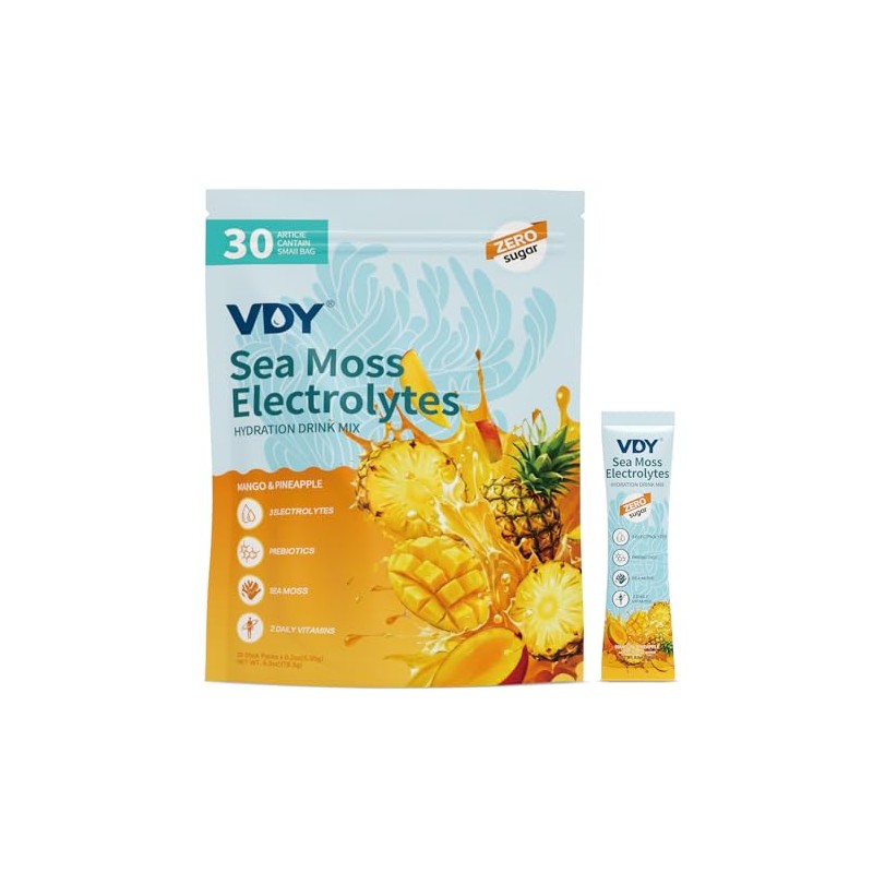 Sea Moss Electrolytes Powder Packets - Hydration Packets Sugar Free