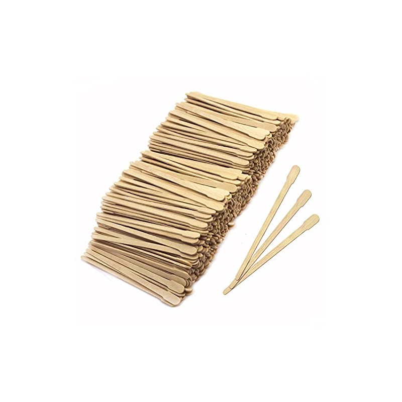 Mibly 500 Pcs Wooden Wax Sticks - Eyebrow, Lip, Nose