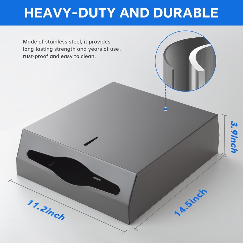 Paper Towel Dispenser Wall Mount Commercial c-fold/Multi-fold/Tri-fold, Touchless Hand Towel