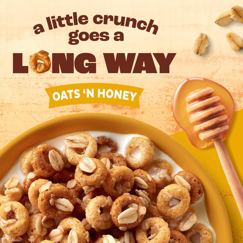 Cheerios Oat Crunch Oats 'N Honey Breakfast Cereal, Made with