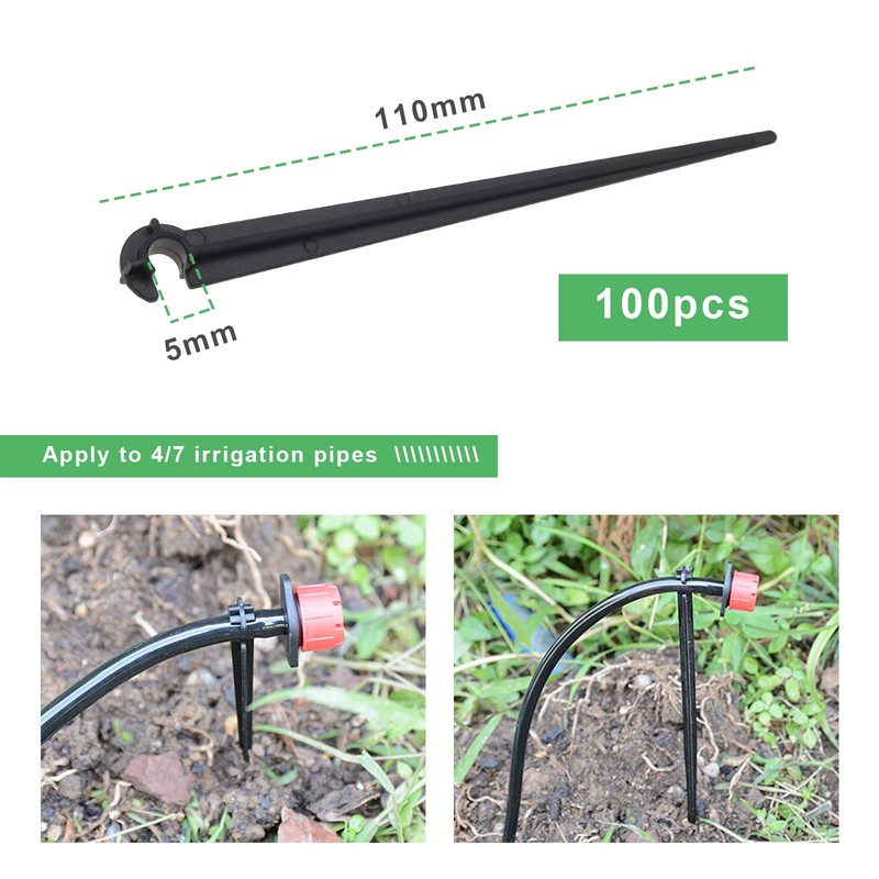 EMSea Pack of 100 Watering Dripper Hose Holder Plastic Floor