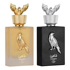 Lattafa Perfumes Pride Shaheen for Unisex 2 Piece Eau de Parfum Gift Set (Gold + Silver) 3.4 Ounce/100 ml each