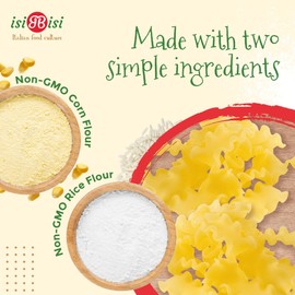 isiBisi Pasta Mafalda para bebé sin gluten, hecha con arroz y harina de maíz, calidad auténtica sin gluten, fideos de pasta vegana, sin OMG, fabricada en Italia