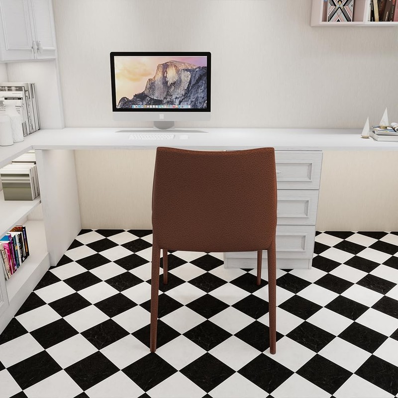 auxua Black Vinyl Marble Flooring Roll – Small Size (15.7”