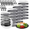 24 Pack 12 Inch Heavy Duty Serving Tray with Clear