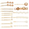 16 Pcs Hair Clips Women Gold Bobby Pins Decorative Pearl