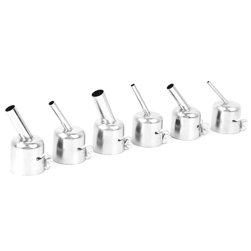 6Pcs Heat Gun Nozzles Kits, 3/4/5/7/8/10mm Tips 45 Degree Curved