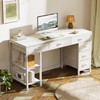 Huuger Computer Desk with 6 Drawers, Office Desk with Shelves,