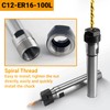 Milling Chuck C12-ER16-100L Lathe Chuck Collet Holder with Straight Shaft