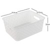 Mayish Weave Storage Basket, Plastic Weave Storage Shelf Baskets, White,