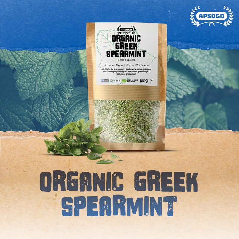 Apsogo Spearmint - Dried Organic Spearmint from Greece - Premium